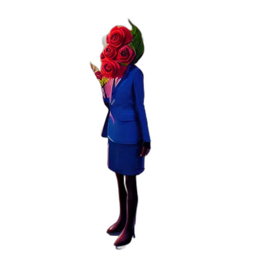 flower, dress, jacket, staff transparent PNG cut-out