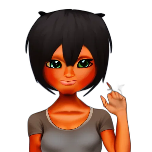 face, cartoon, 3d render, pixel art transparent PNG cut-out