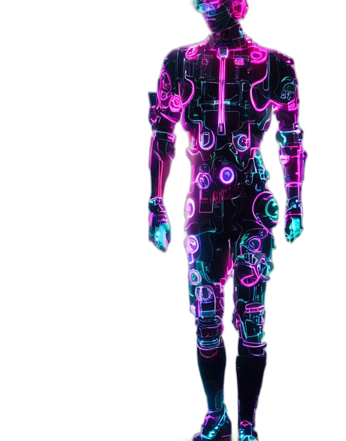 robot, jacket, dress, staff transparent PNG cut-out