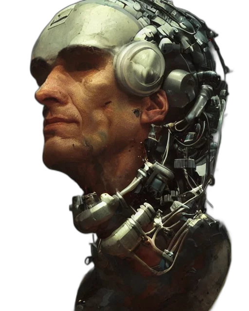 robot, face, mask, cyberpunk transparent PNG cut-out