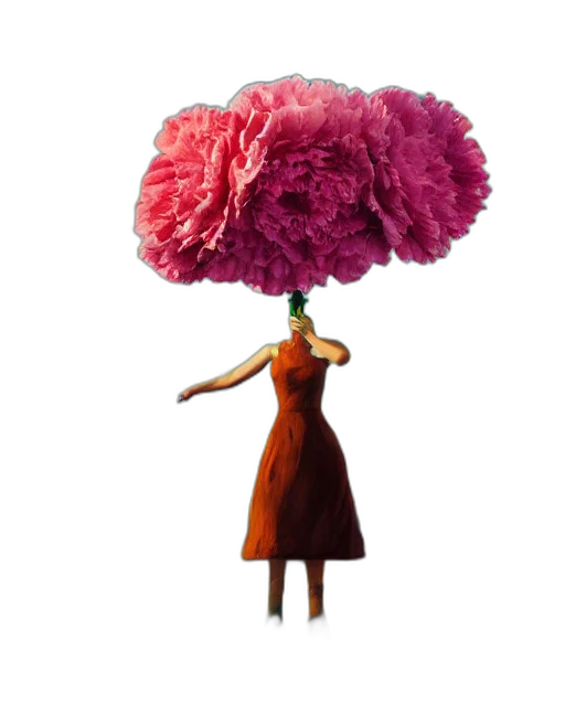 umbrella, dress, hat, flower transparent PNG cut-out