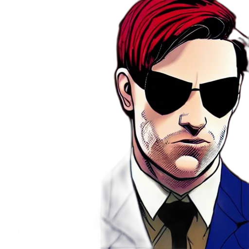 jacket, face, comic book art, cartoon transparent PNG cut-out