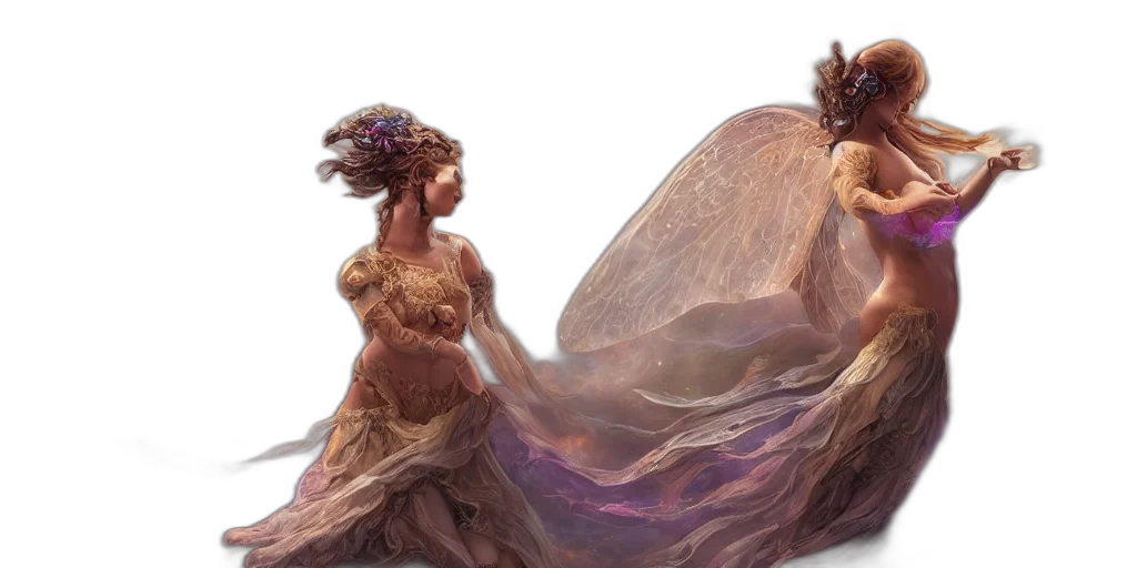 dress, hair, crown, concept art transparent PNG cut-out