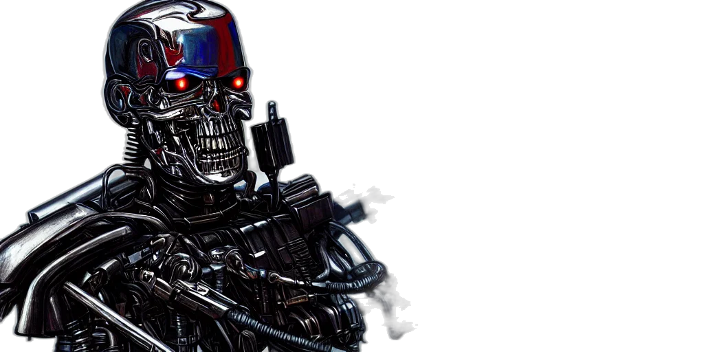 robot, cyberpunk, concept art, terminator transparent PNG cut-out