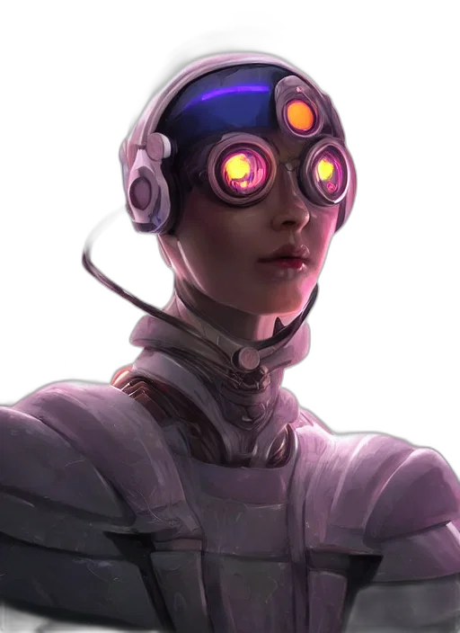 robot, face, mask, staff transparent PNG cut-out