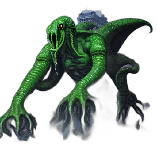 creature, dragon, staff, animal transparent PNG cut-out