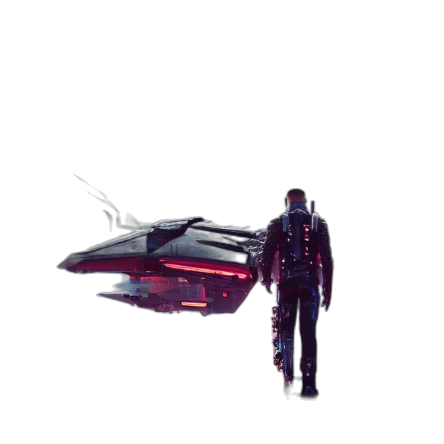 robot, creature, jacket, weapon transparent PNG cut-out