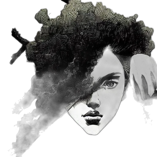 hair, face, mask, crown transparent PNG cut-out