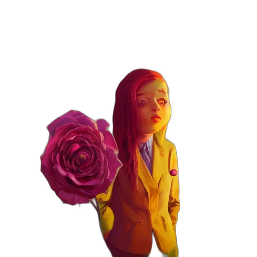 flower, dress, jacket, face transparent PNG cut-out