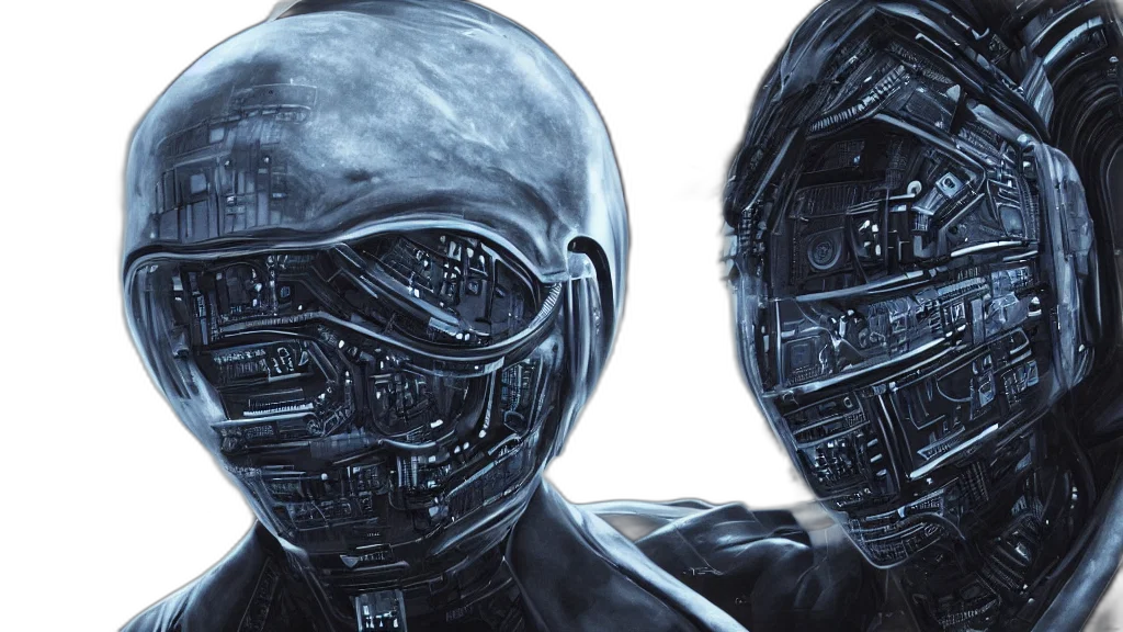 mask, robot, concept art, cyberpunk transparent PNG cut-out