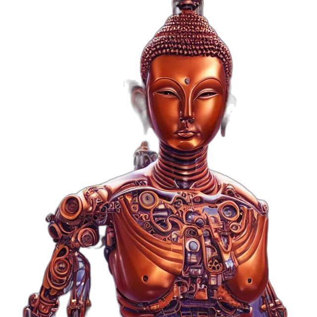 robot, jewelry, staff, 3d render transparent PNG cut-out