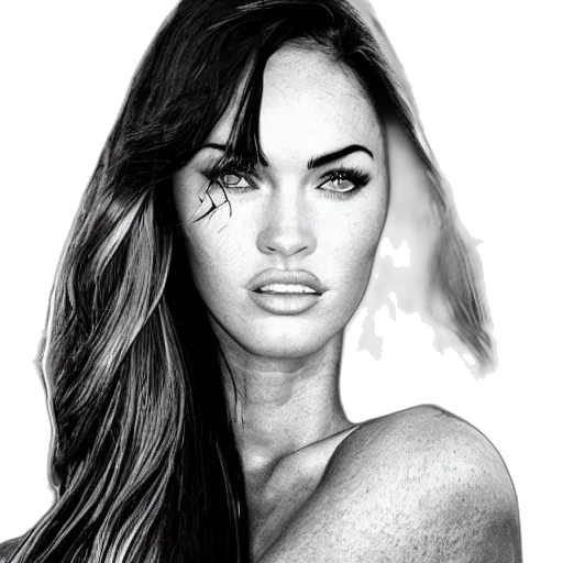 face, photorealistic, pencil sketch, cartoon transparent PNG cut-out
