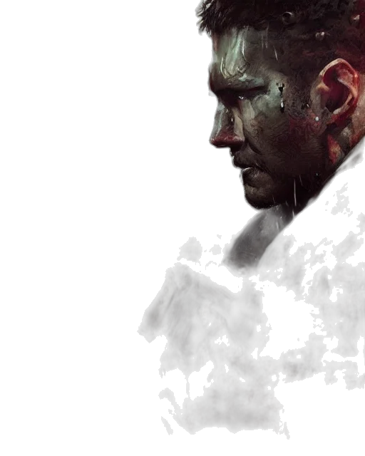 face, concept art, photorealistic, comic book art transparent PNG cut-out