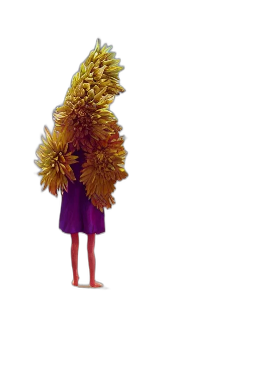 dress, flower, hair, creature transparent PNG cut-out