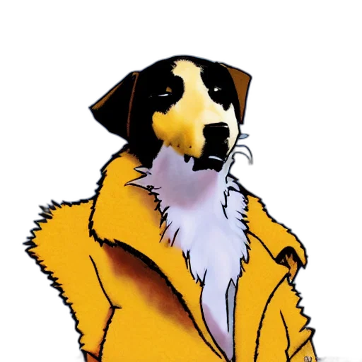 jacket, animal, staff, pixel art transparent PNG cut-out