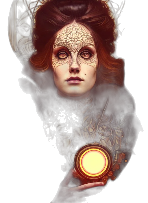 face, mask, crown, fantasy art transparent PNG cut-out