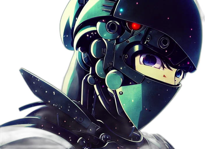 robot, mask, weapon, cyberpunk transparent PNG cut-out