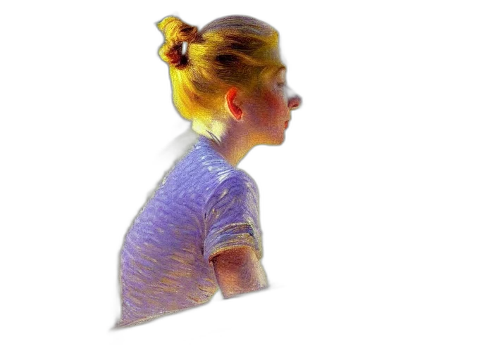 hair, dress, face, staff transparent PNG cut-out