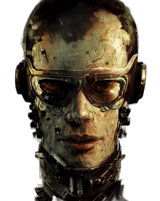 robot, face, mask, cyberpunk transparent PNG cut-out