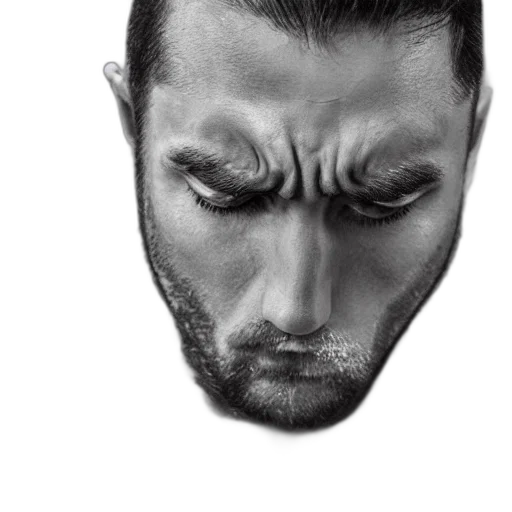 face, mask, hair, jacket transparent PNG cut-out