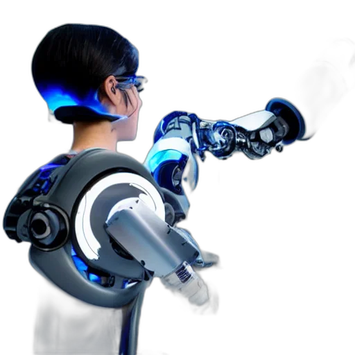 robot, 3d render, cyberpunk, concept art transparent PNG cut-out