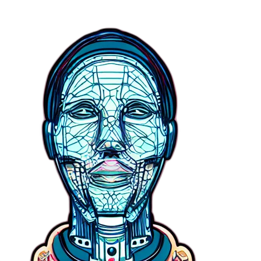 robot, face, mask, cyberpunk transparent PNG cut-out