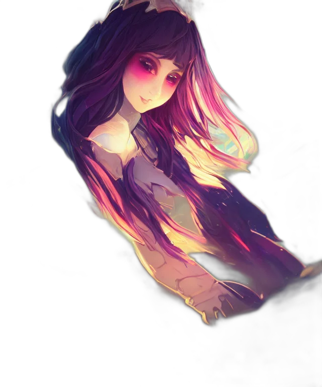 dress, face, creature, hair transparent PNG cut-out