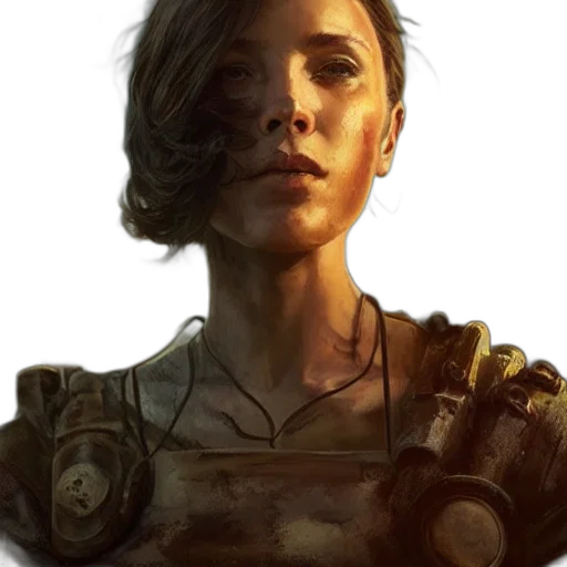 robot, face, weapon, staff transparent PNG cut-out