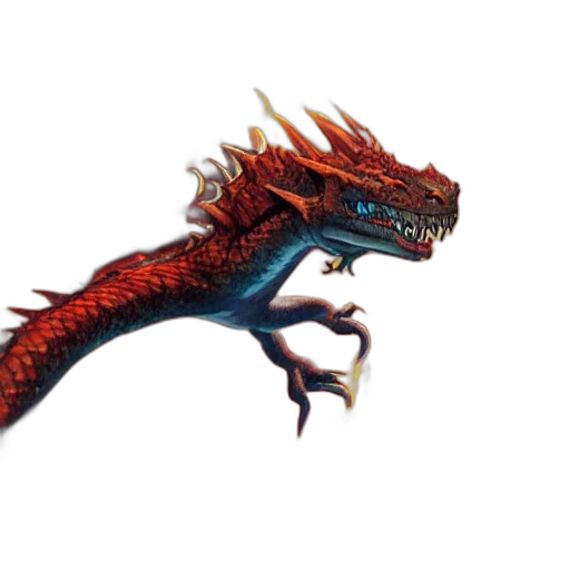 dragon, creature, animal, staff transparent PNG cut-out
