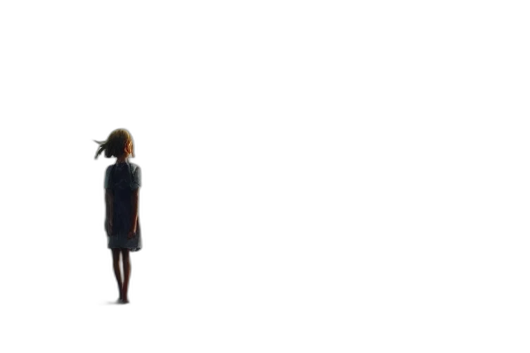 dress, hair, staff, robot transparent PNG cut-out
