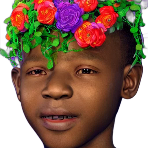 crown, face, flower, hat transparent PNG cut-out