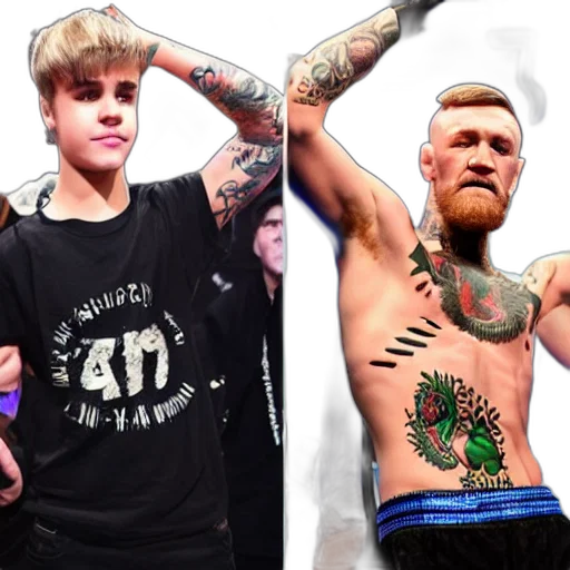 justin, bieber, conor, mcgregor transparent PNG cut-out