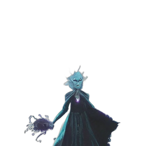dress, staff, creature, crown transparent PNG cut-out