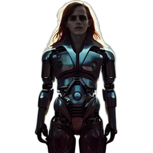 robot, concept art, cyberpunk, comic book art transparent PNG cut-out