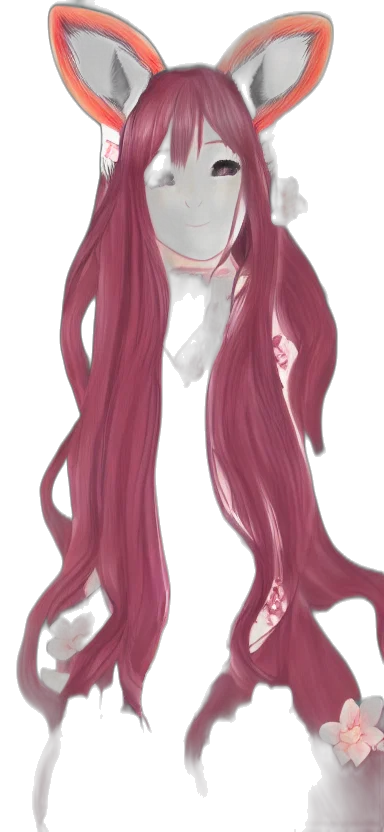 dress, hair, mask, staff transparent PNG cut-out