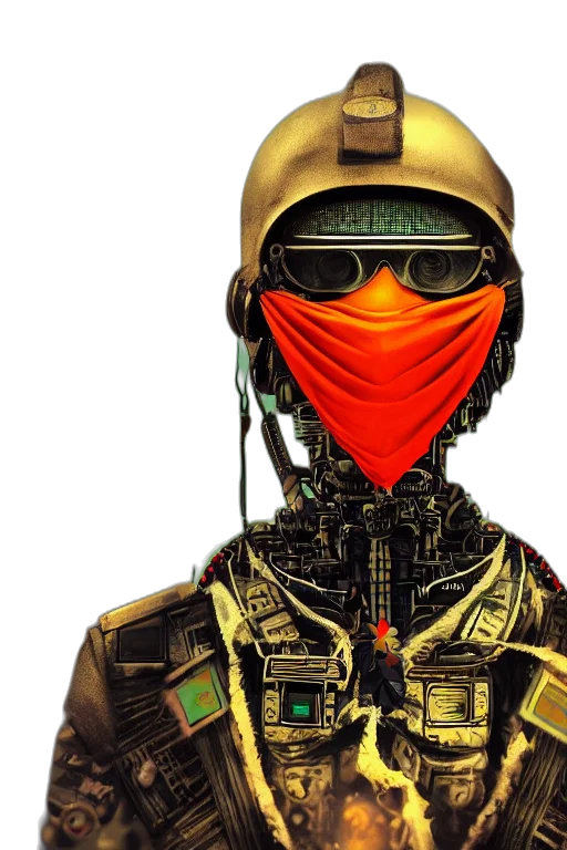 mask, jacket, face, cyberpunk transparent PNG cut-out
