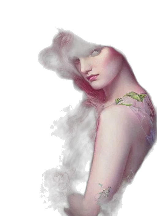 dress, jewelry, face, photorealistic transparent PNG cut-out