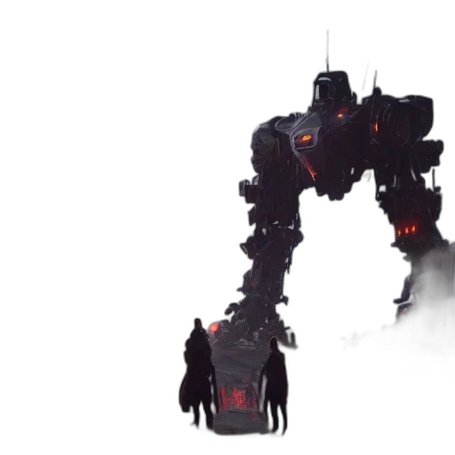 robot, weapon, concept art, cyberpunk transparent PNG cut-out