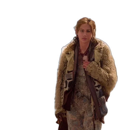 jacket, dress, snow, earth tones transparent PNG cut-out