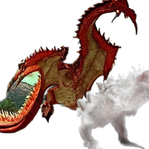 dragon, creature, animal, staff transparent PNG cut-out