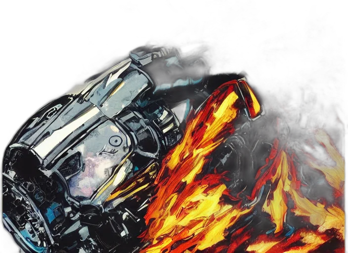 car, concept art, comic book art, photorealistic transparent PNG cut-out