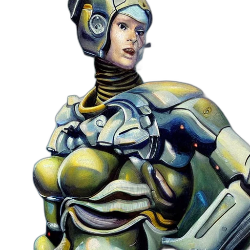 robot, concept art, comic book art, fantasy art transparent PNG cut-out