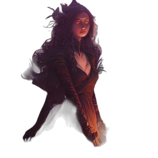 dragon, creature, staff, dress transparent PNG cut-out