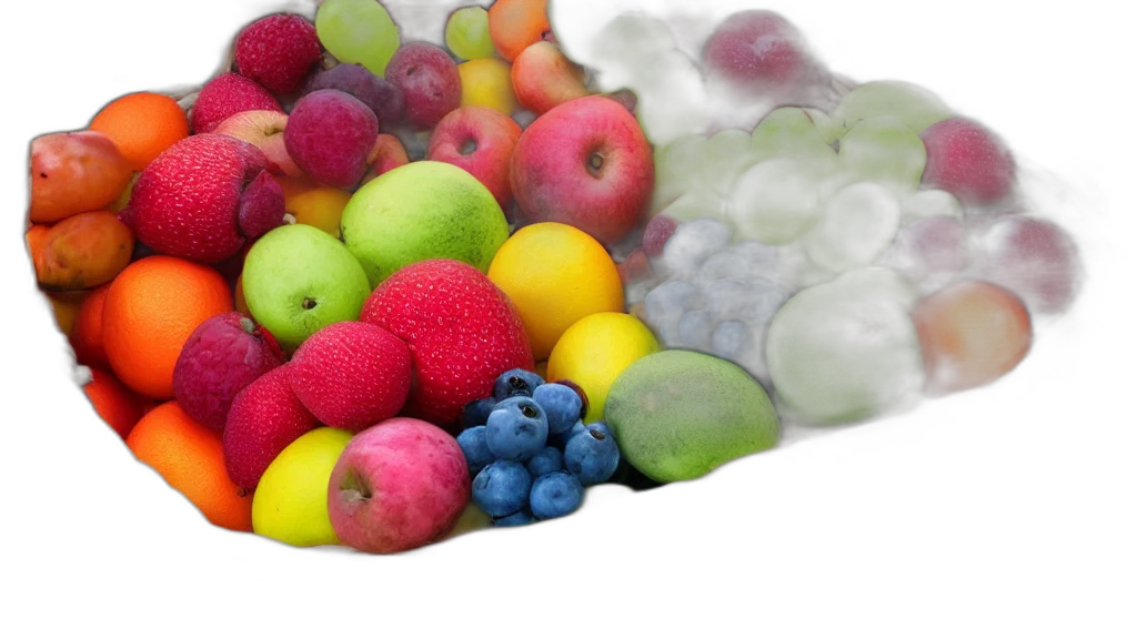 food, 3d render, photorealistic, colorful transparent PNG cut-out