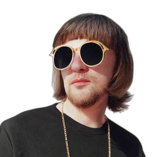 hair, face, jacket, staff transparent PNG cut-out