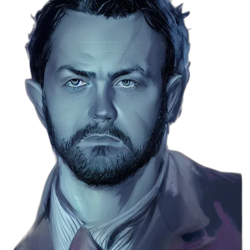 face, jacket, staff, concept art transparent PNG cut-out