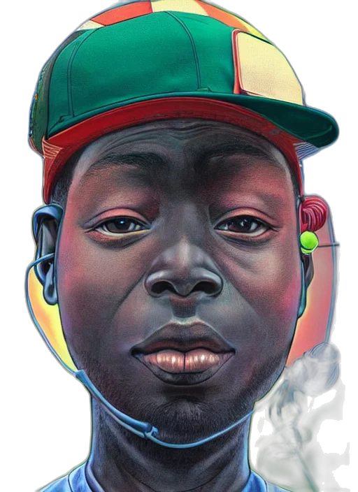 face, hat, photorealistic, concept art transparent PNG cut-out