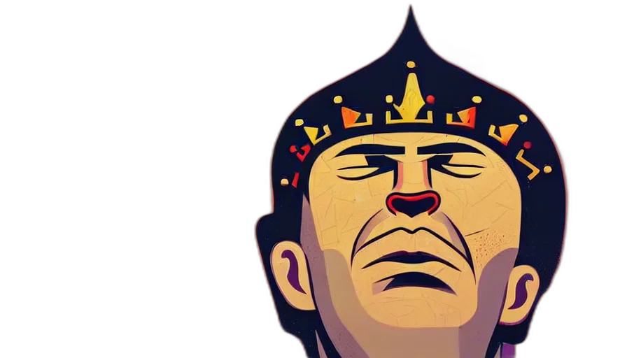 crown, face, concept art, comic book art transparent PNG cut-out
