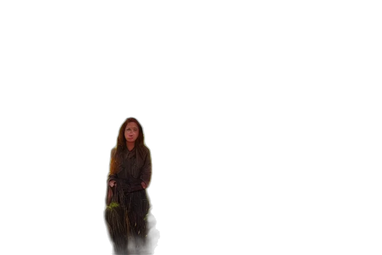 dress, staff, jacket, creature transparent PNG cut-out