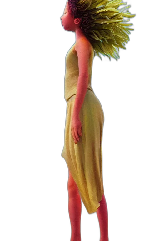 dress, creature, staff, crown transparent PNG cut-out
